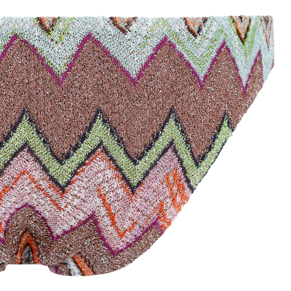 Missoni Multicolor Zigzag One-Shoulder Bikini Set.
