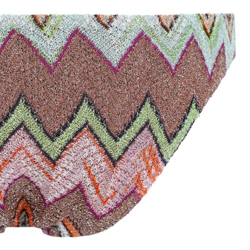 Missoni Multicolor Zigzag One-Shoulder Bikini Set.