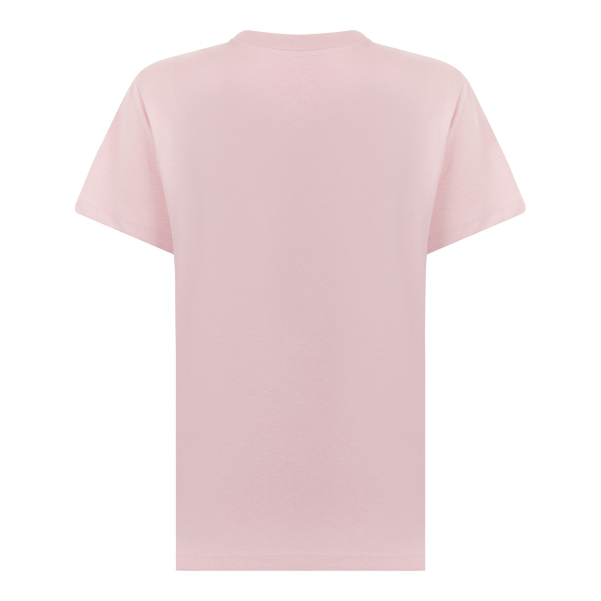 Moncler Light Pink Cotton Crew-Neck T-Shirt.