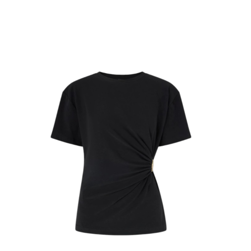 Pinko Black Draped T-Shirt.