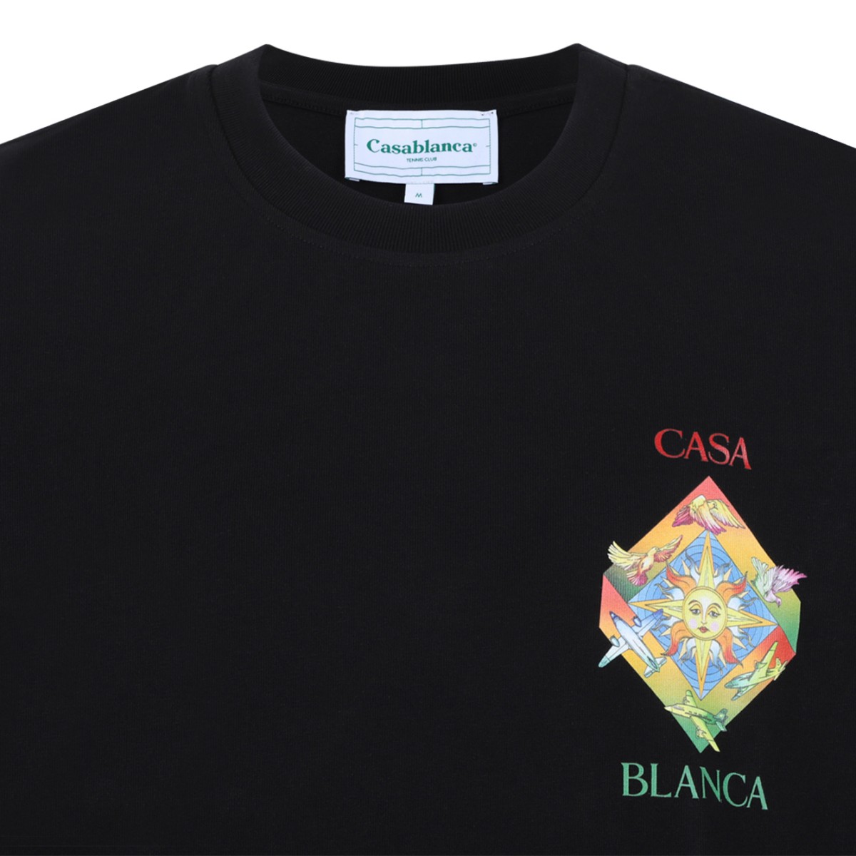 Casablanca Black Embroidered Logo T-Shirt.