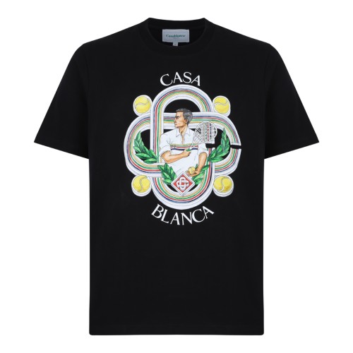 Casablanca Black Graphic Print T-Shirt.