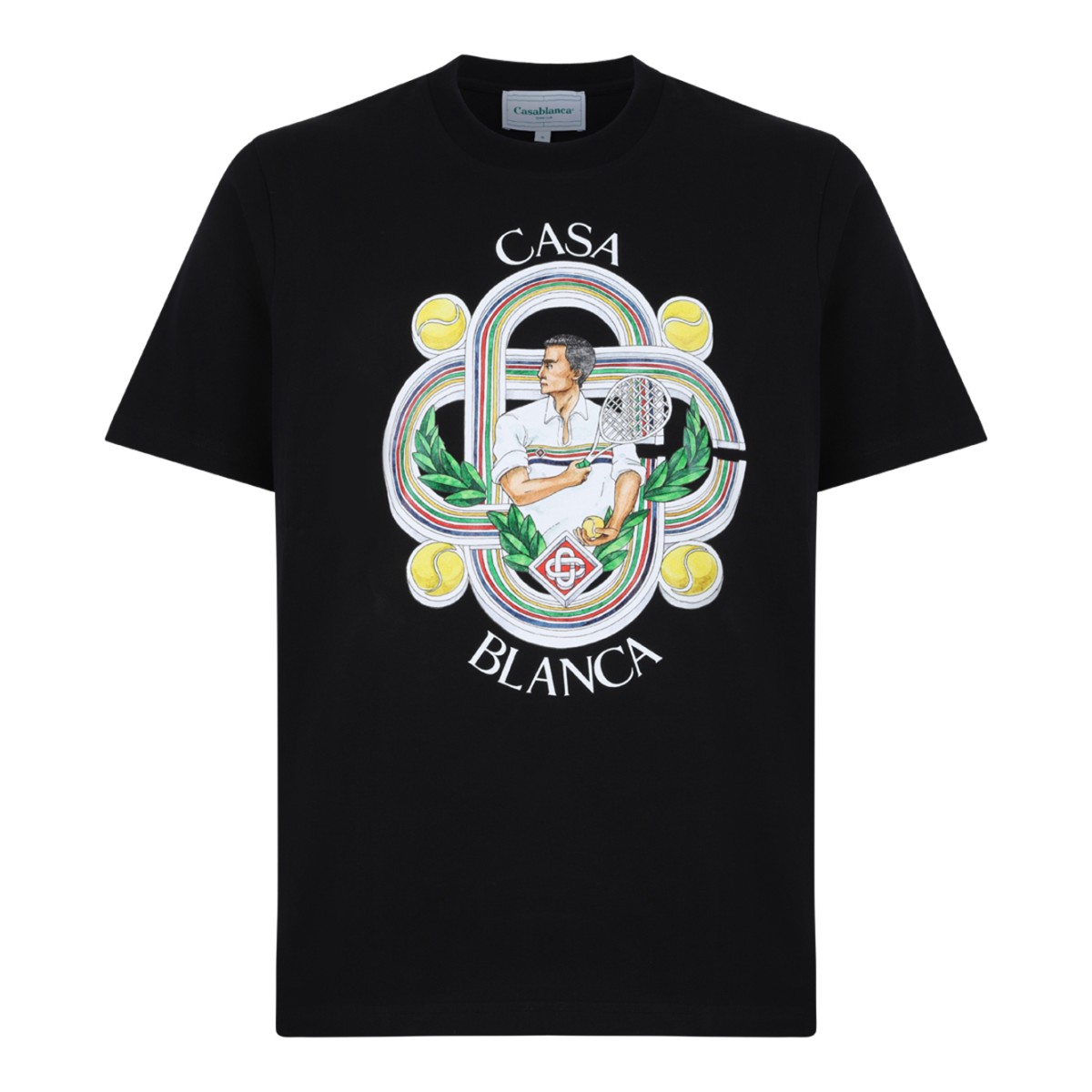 Casablanca Black Graphic Print T-Shirt.