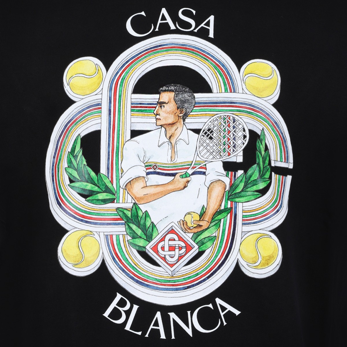 Casablanca Black Graphic Print T-Shirt.
