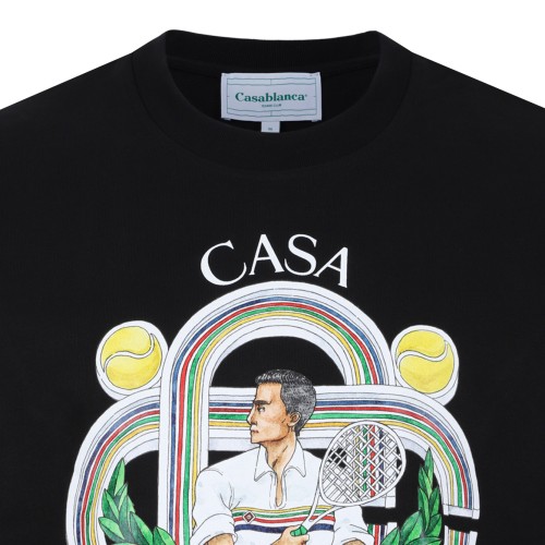 Casablanca Black Graphic Print T-Shirt.