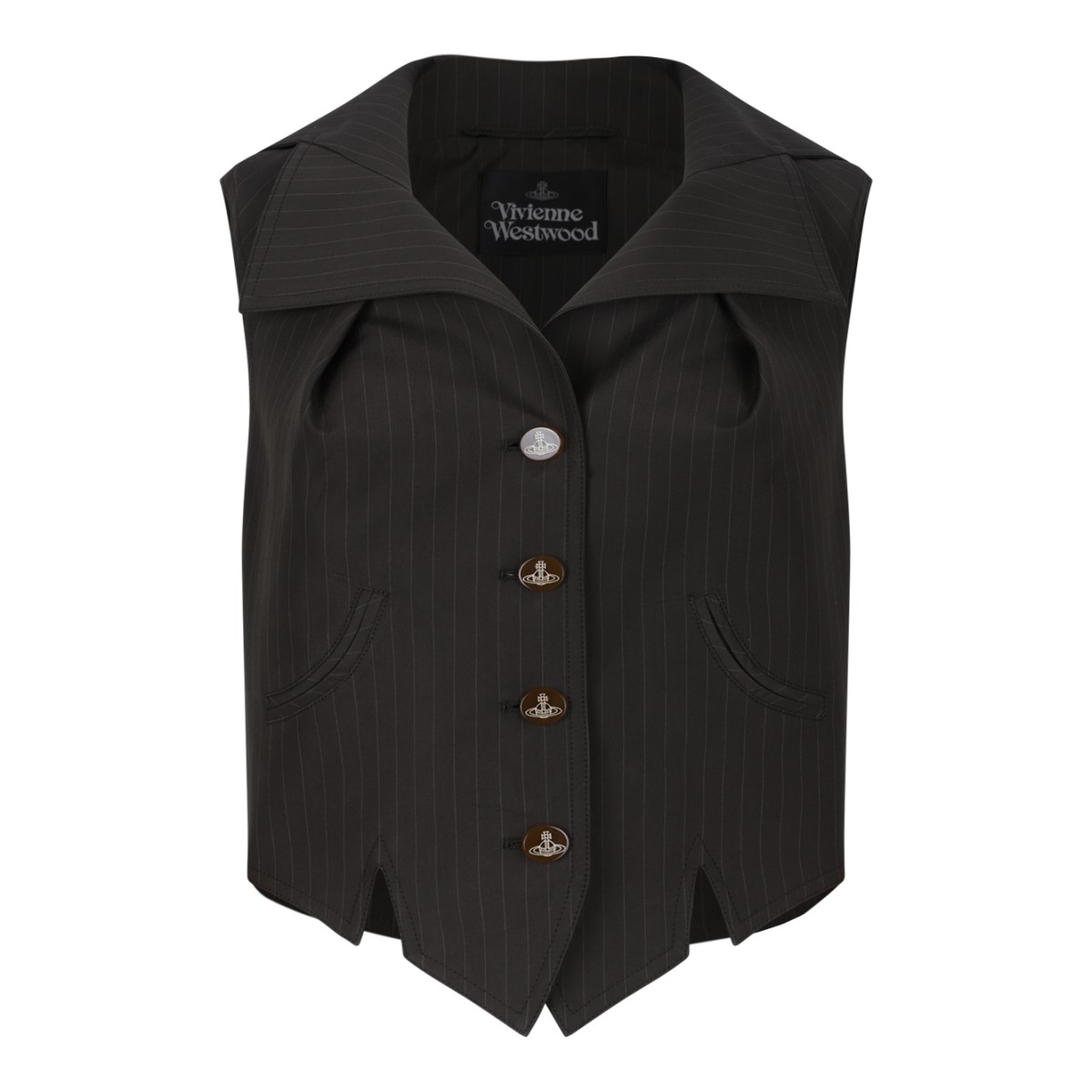 Vivienne Westwood Black Pinstripe Tailored Vest.