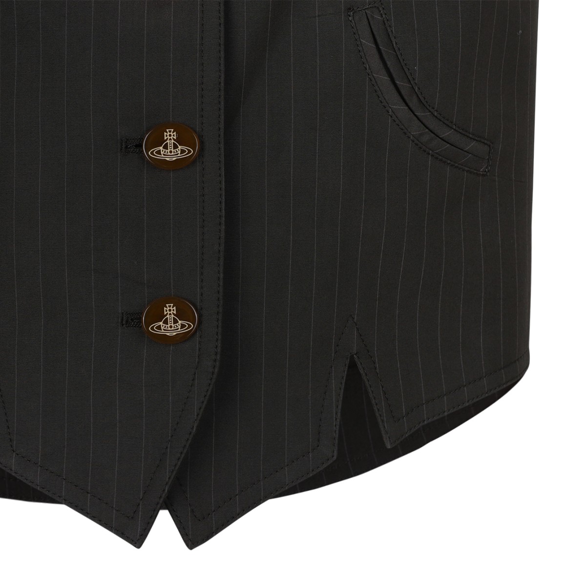 Vivienne Westwood Black Pinstripe Tailored Vest.
