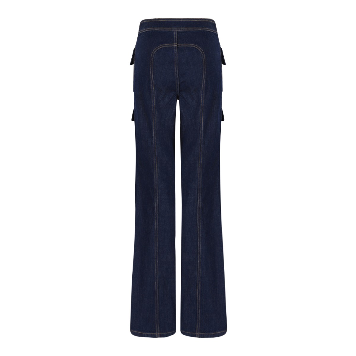 Zimmermann Dark Denim Wide-Leg Cargo Jeans.  
