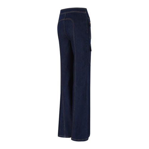 Zimmermann Dark Denim Wide-Leg Cargo Jeans.  
