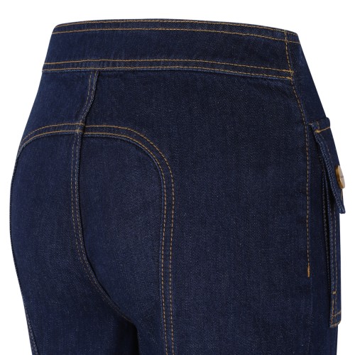 Zimmermann Dark Denim Wide-Leg Cargo Jeans.  