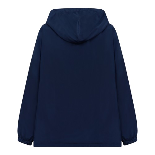 Dolce & Gabbana Blue Logo Hooded Jacket.