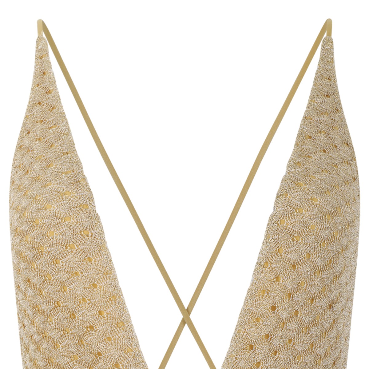 Missoni Beige Patterned One-Piece Swimsuit.