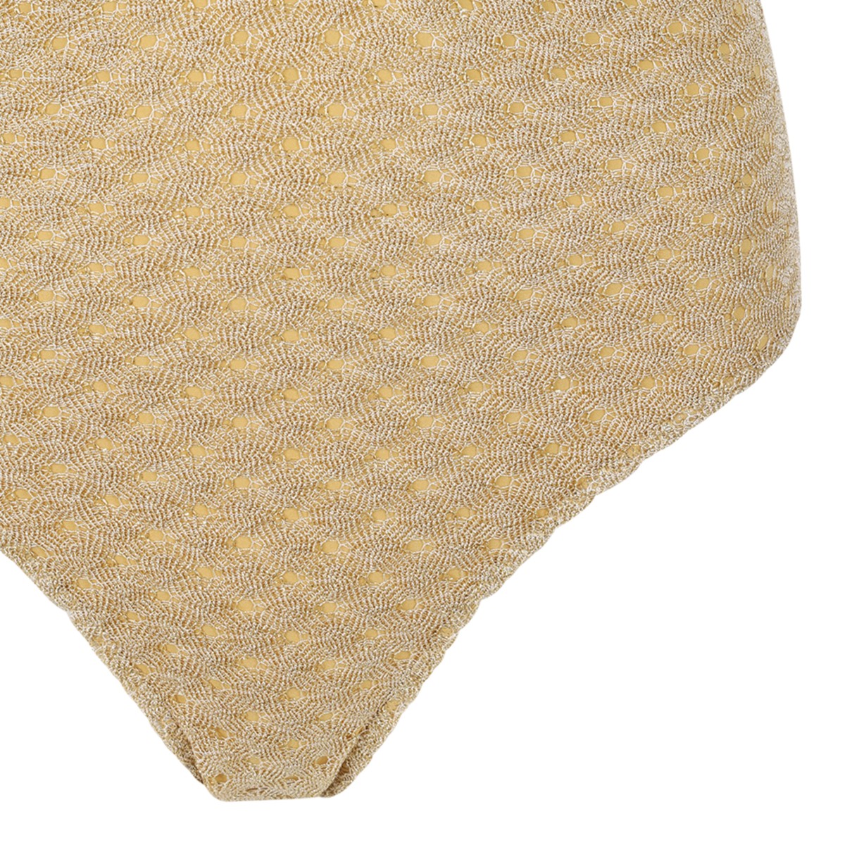Missoni Beige Patterned One-Piece Swimsuit.