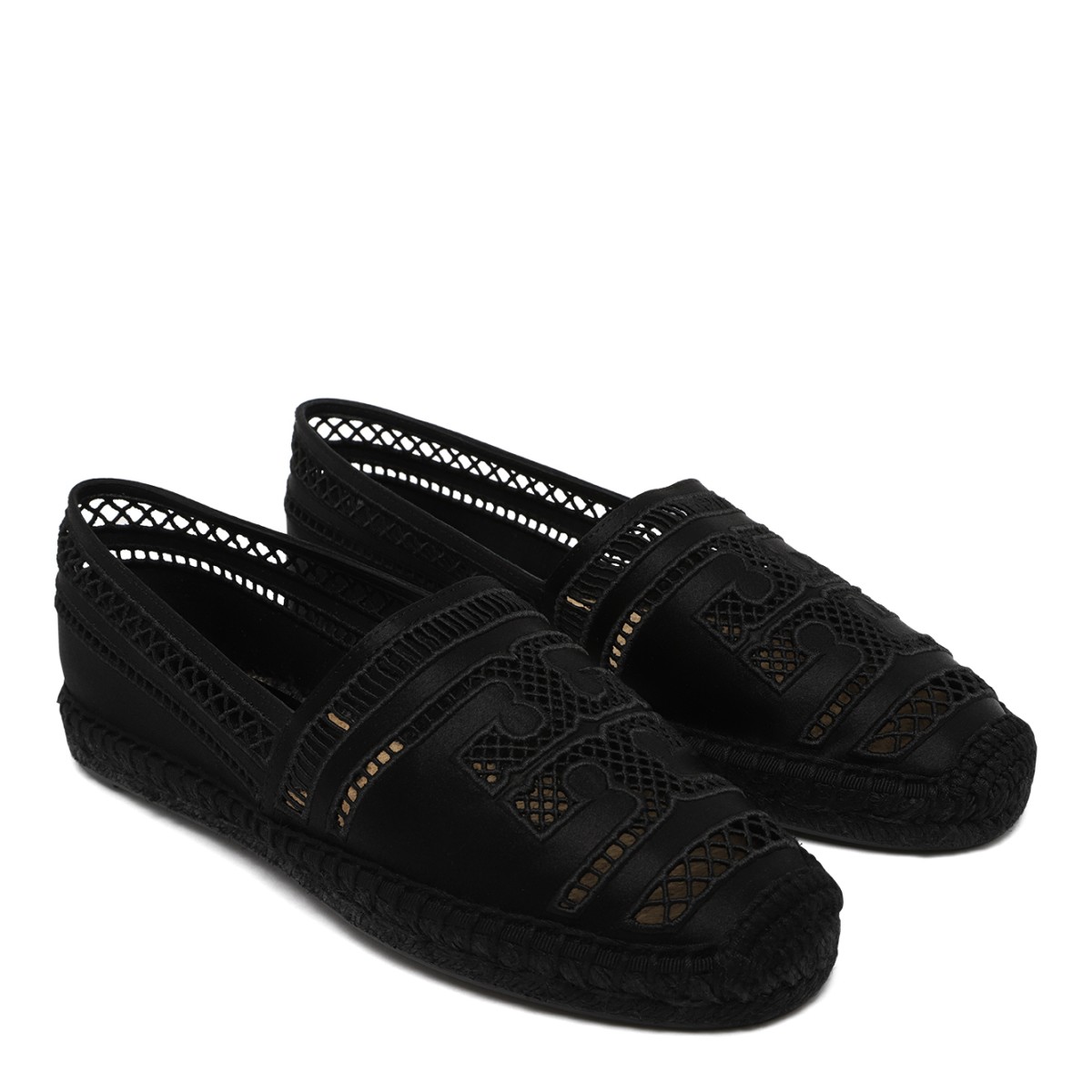 Tory Burch Black Leather Loafers.