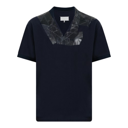 Maison Margiela Navy Graphic-Detail T-Shirt.