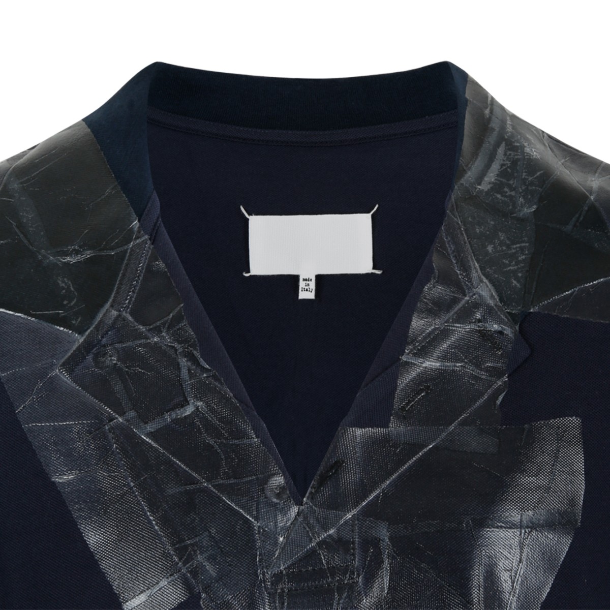 Maison Margiela Navy Graphic-Detail T-Shirt.