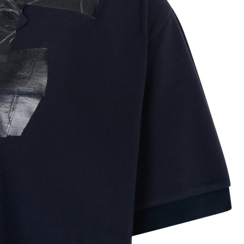 Maison Margiela Navy Graphic-Detail T-Shirt.