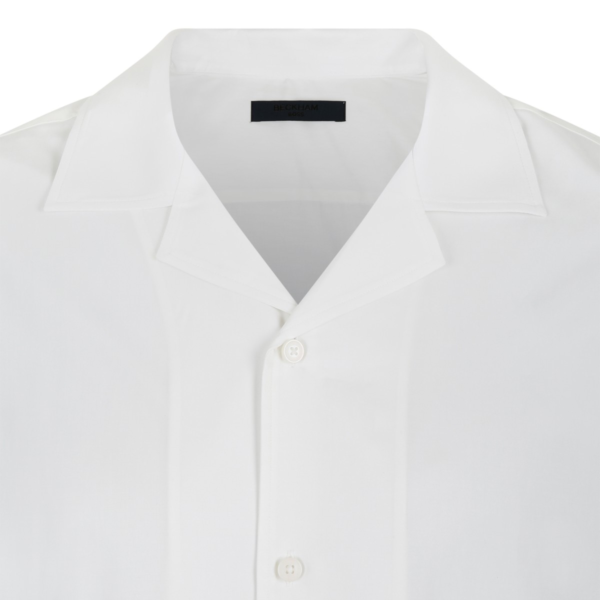 BOSS x David Beckham White Short-Sleeve Shirt.