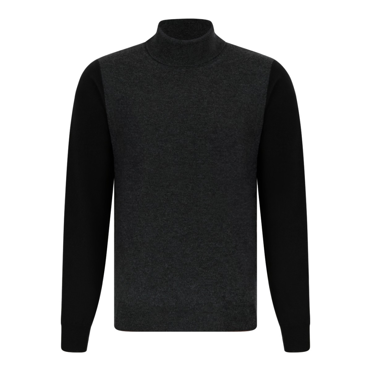 Maison Margiela Black and Charcoal Turtleneck Sweater. 