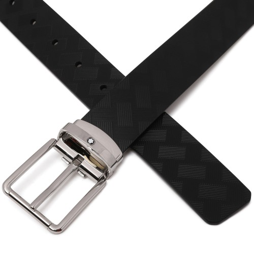 Montblanc Black Leather Belt. 2