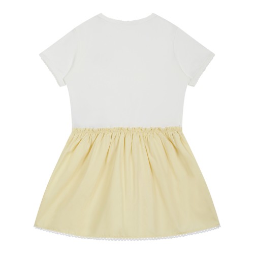 Moncler White and Pale Yellow Short-Sleeve Dress. 2