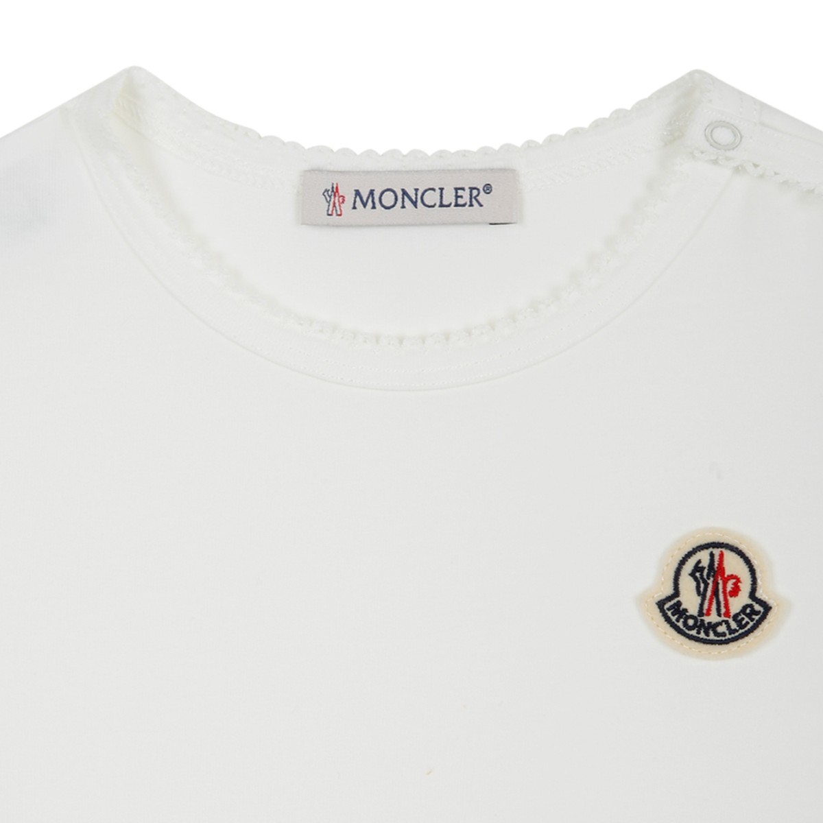 Moncler White and Pale Yellow Short-Sleeve Dress.