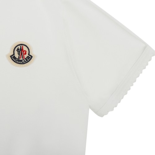 Moncler White and Pale Yellow Short-Sleeve Dress.