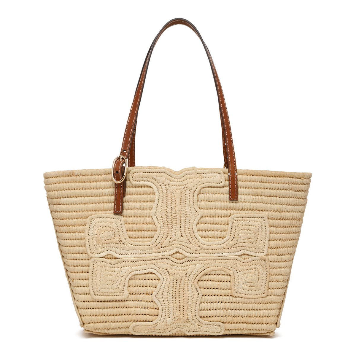 Tory Burch Natural Woven Shopper Bag.