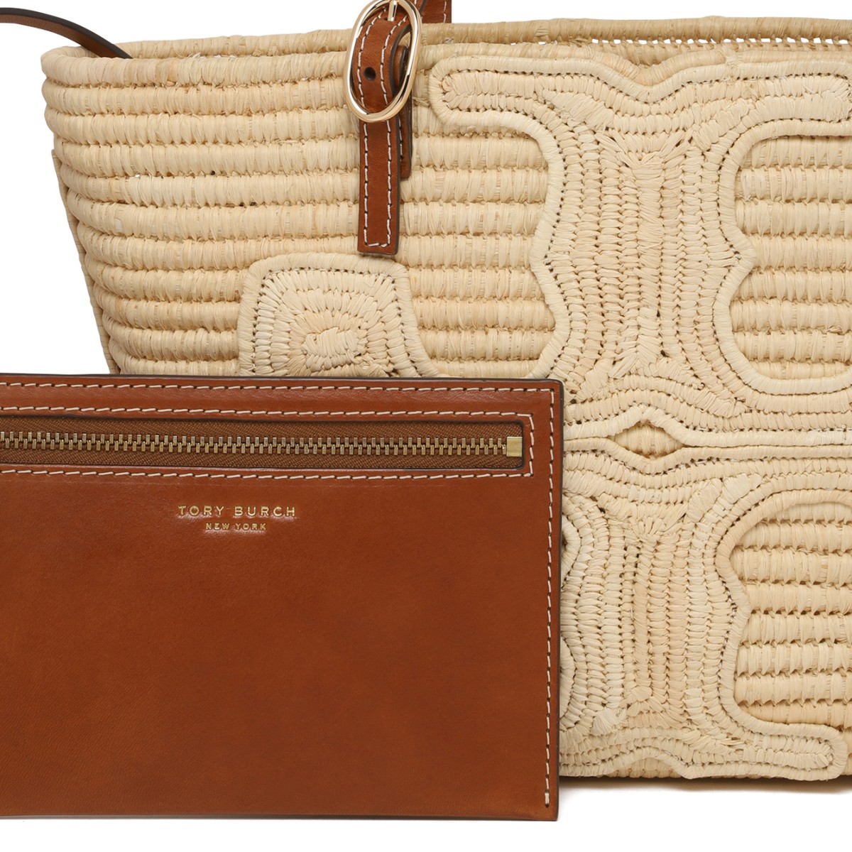 Tory Burch Natural Woven Shopper Bag.