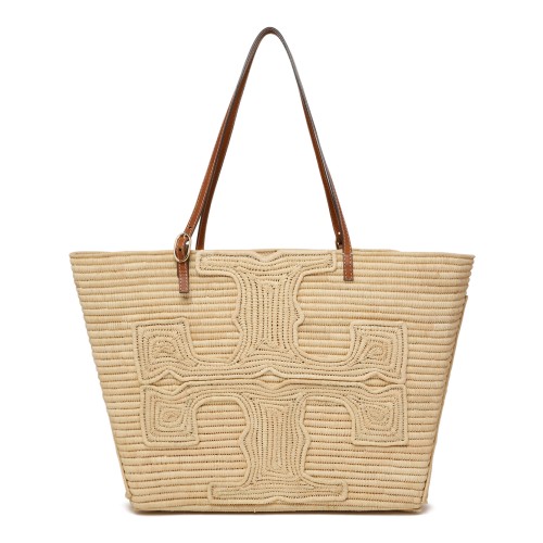 Tory Burch Natural Woven Tote Bag.
