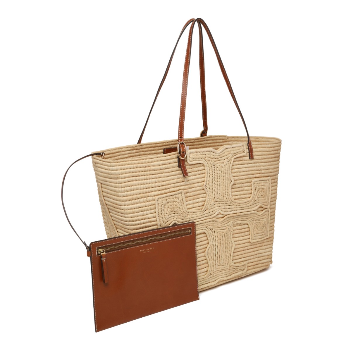 Tory Burch Natural Woven Tote Bag.