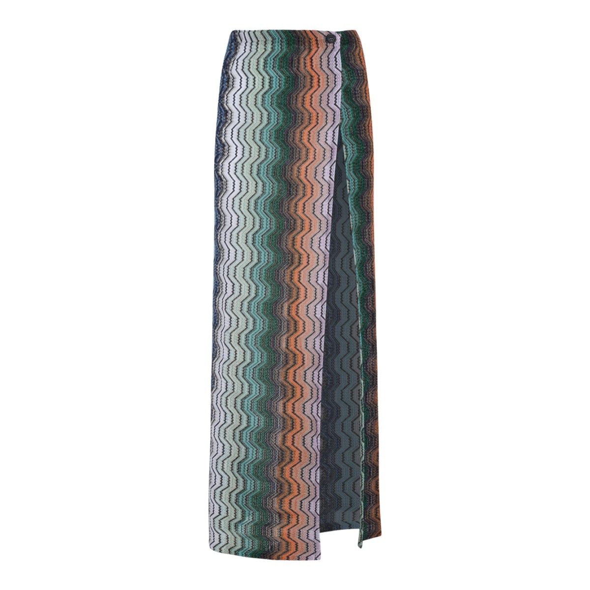 Missoni Multicolor Zigzag Knit Pareo Skirt.
