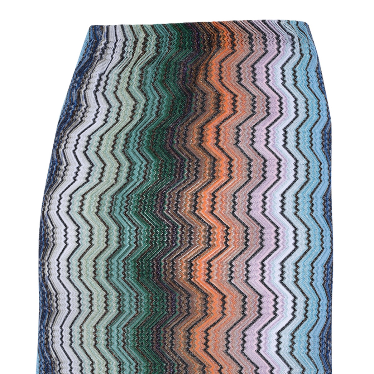 Missoni Multicolor Zigzag Knit Pareo Skirt.