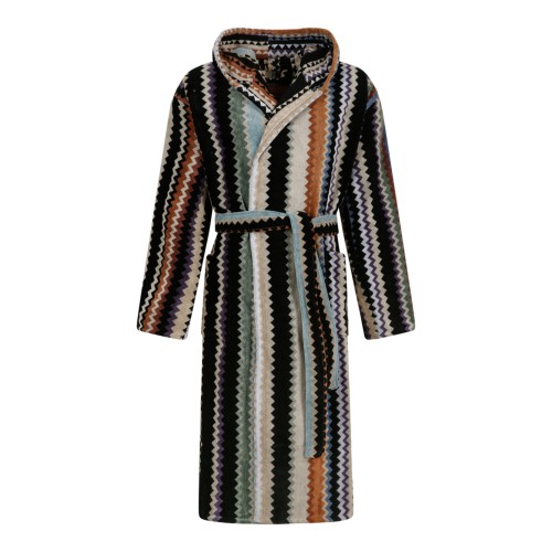 Missoni Multicolor Zigzag Hooded Bathrobe.