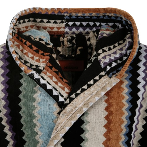 Missoni Multicolor Zigzag Hooded Bathrobe.