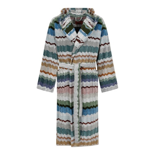 Missoni Multicolor Zigzag Hooded Bathrobe.