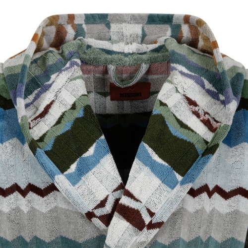 Missoni Multicolor Zigzag Hooded Bathrobe.