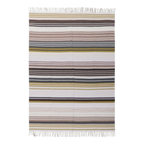 Missoni Beige Multicolor Zigzag Throw Blanket. 2