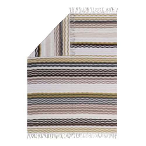 Missoni Beige Multicolor Zigzag Throw Blanket.