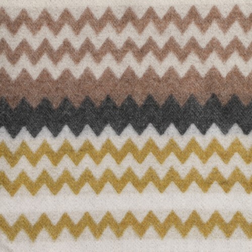 Missoni Beige Multicolor Zigzag Throw Blanket.