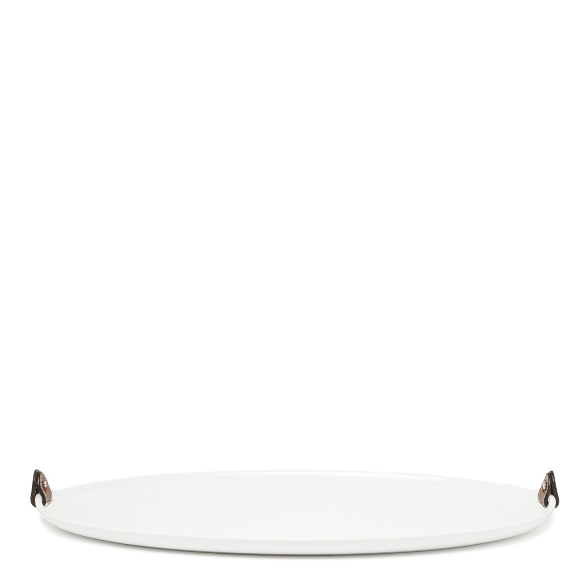 Ralph Lauren Home White Oval Serving Tray.