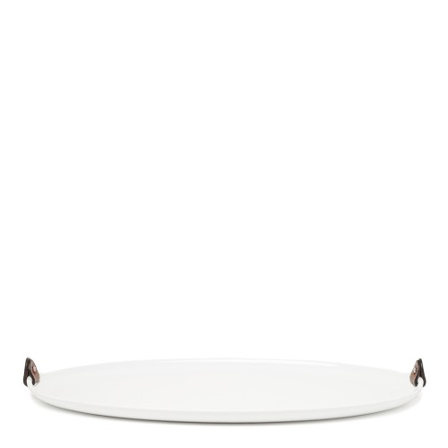 Ralph Lauren Home White Oval Serving Tray.