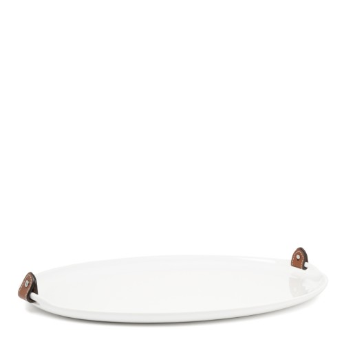 Ralph Lauren Home White Oval Serving Tray. 2