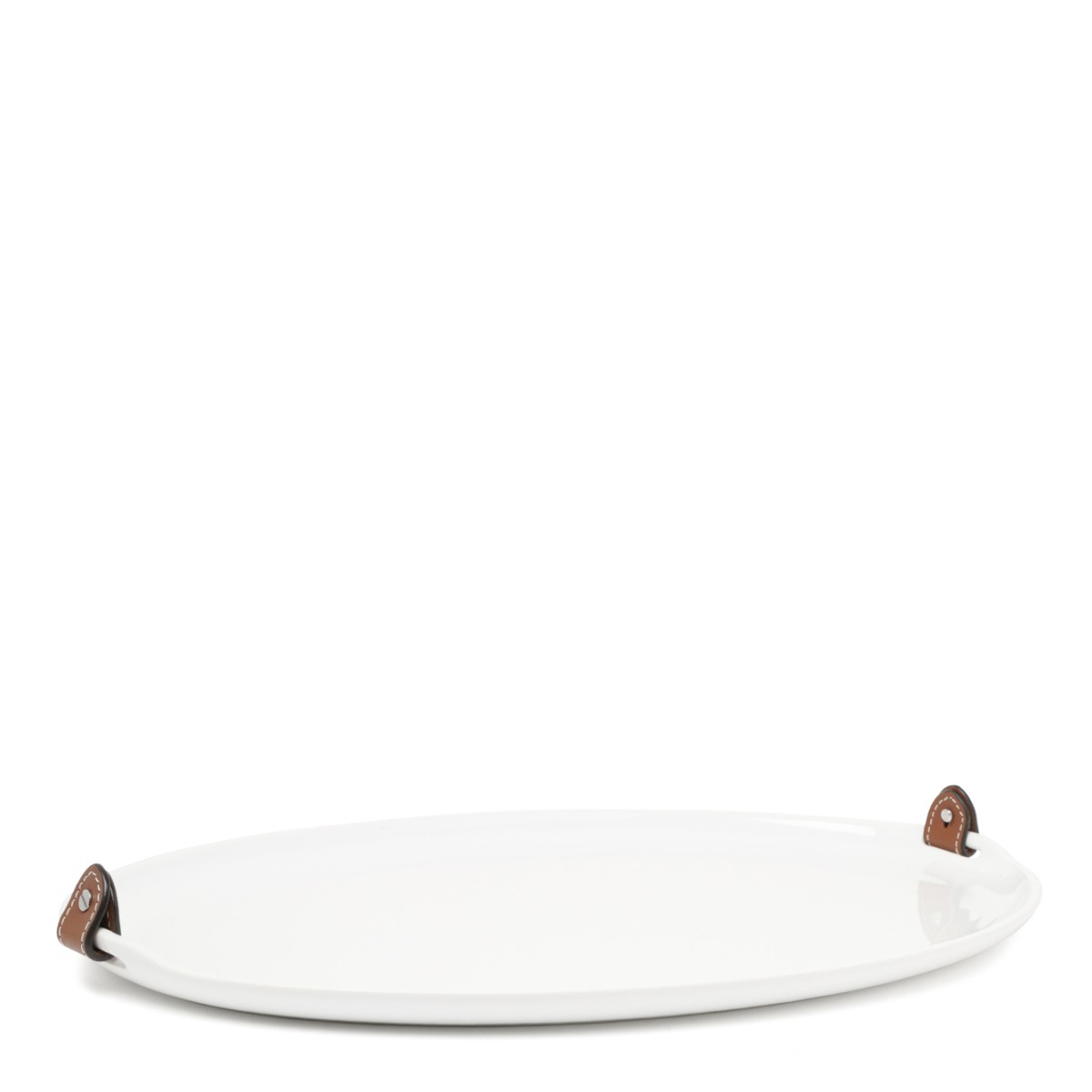 Ralph Lauren Home White Oval Serving Tray.