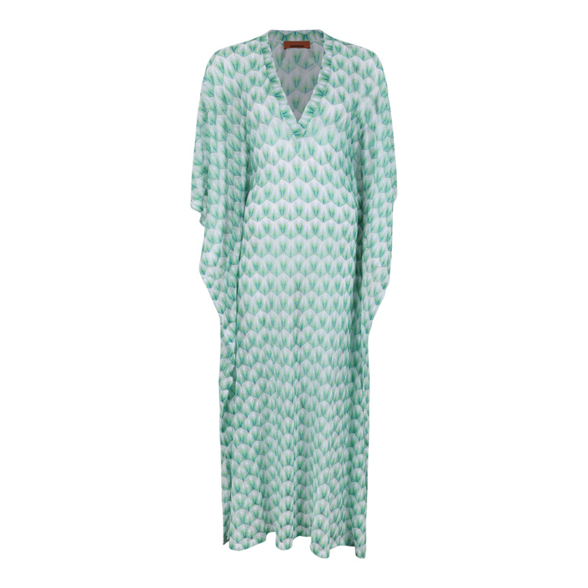 Missoni Green and White Patterned Kaftan Dress.