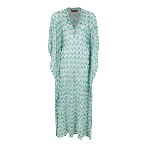 Missoni Green and White Patterned Kaftan Dress.