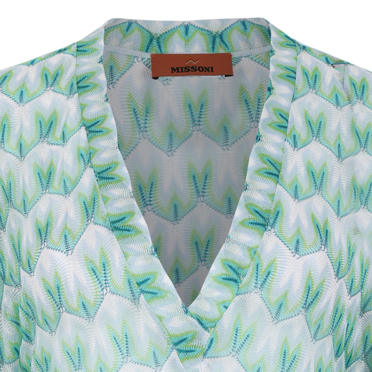 Missoni Green and White Patterned Kaftan Dress.