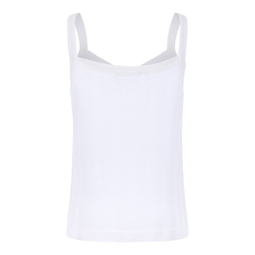 Missoni White Ribbed Knit Tank Top. 2