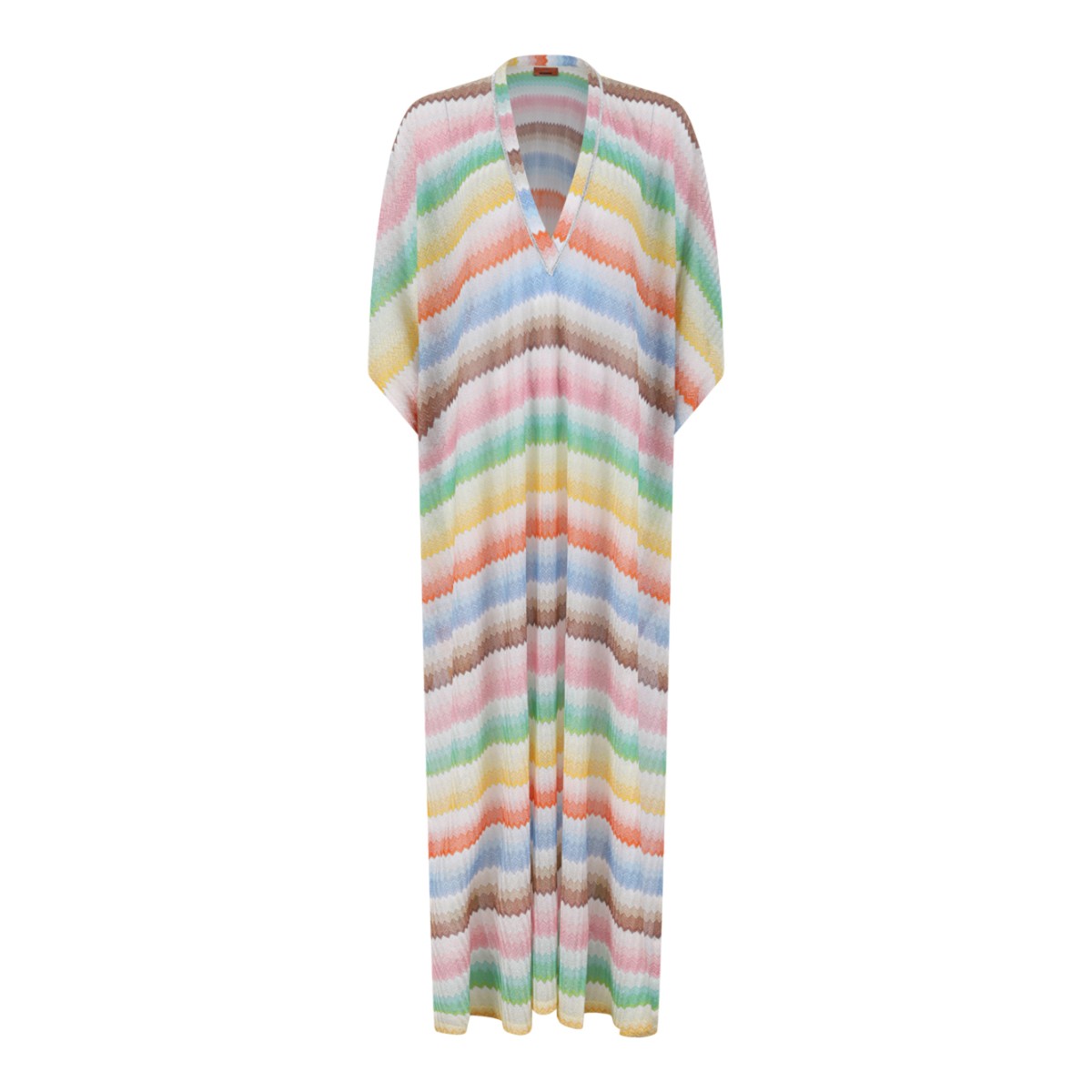Missoni Multicolor Striped Kaftan Maxi Dress.
