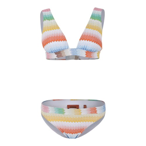 Missoni Multicolor Zigzag Knit Bikini Set.